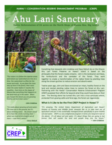 Example of Landowner Outreach Information Sheet